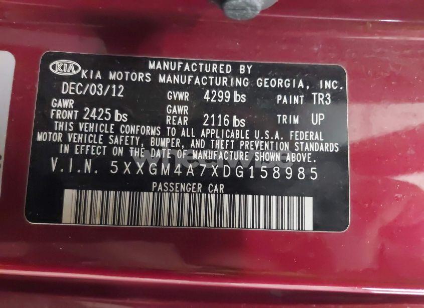 Photo 9 of 2013 Kia Optima LX (VIN 5XXGM4A7XDG158985)