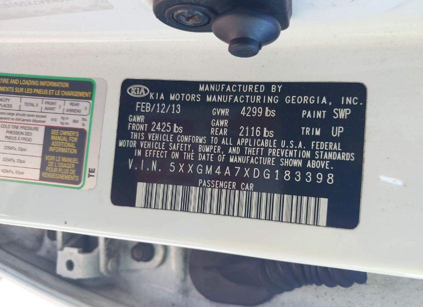 Photo 9 of 2013 Kia Optima LX (VIN 5XXGM4A7XDG183398)