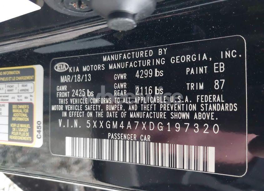 Photo 9 of 2013 Kia Optima LX (VIN 5XXGM4A7XDG197320)