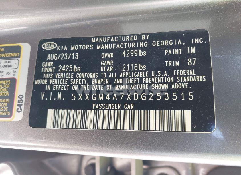 Photo 9 of 2013 Kia Optima LX (VIN 5XXGM4A7XDG253515)