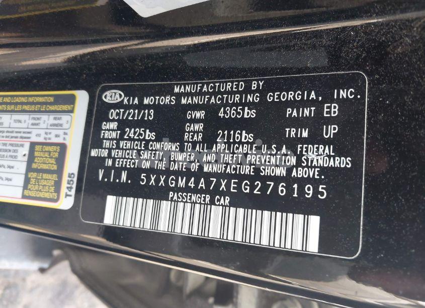 Photo 9 of 2014 Kia Optima LX (VIN 5XXGM4A7XEG276195)