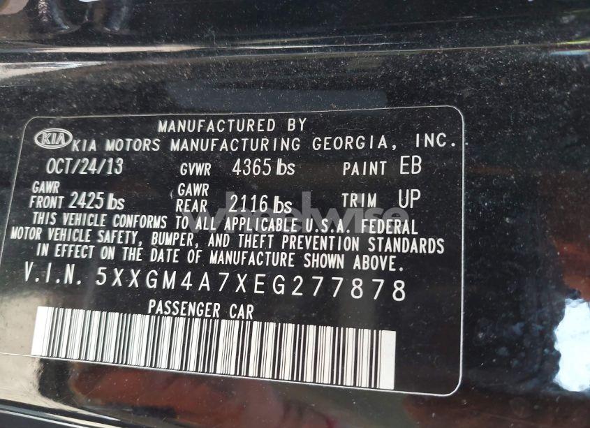 Photo 9 of 2014 Kia Optima LX (VIN 5XXGM4A7XEG277878)