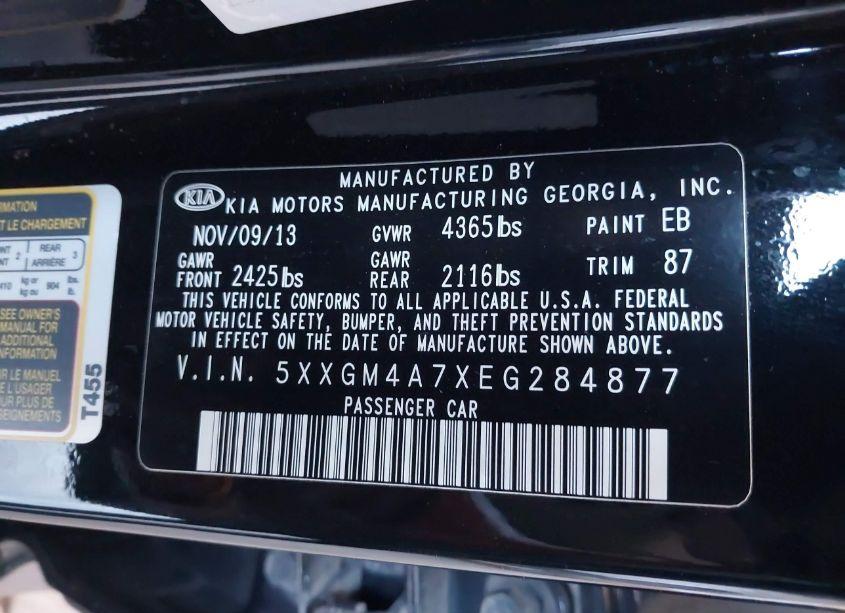Photo 9 of 2014 Kia Optima LX (VIN 5XXGM4A7XEG284877)