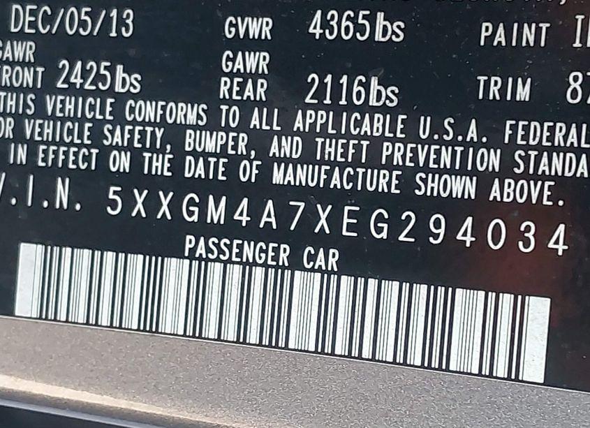 Photo 9 of 2014 Kia Optima LX (VIN 5XXGM4A7XEG294034)