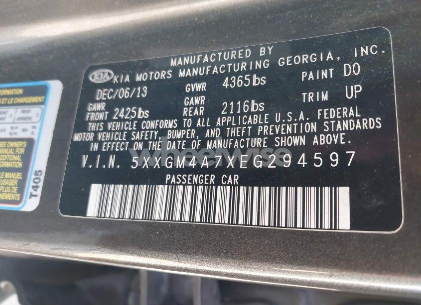 Photo 9 of 2014 Kia Optima LX (VIN 5XXGM4A7XEG294597)