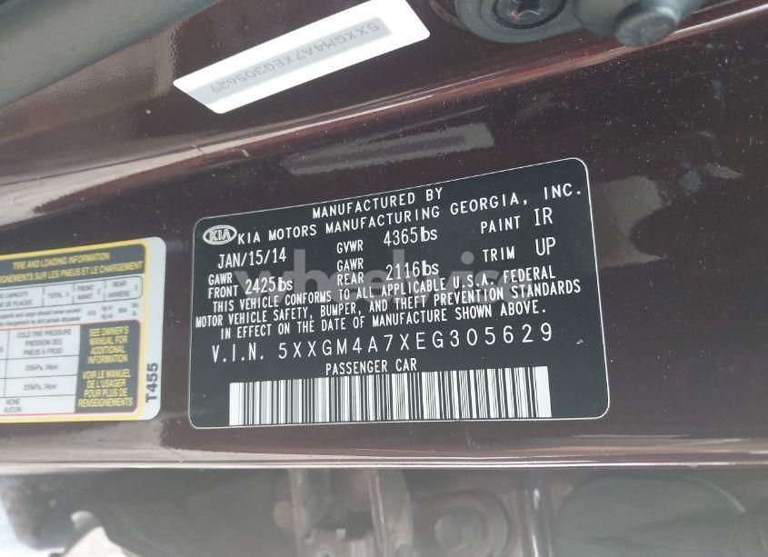 Photo 9 of 2014 Kia Optima LX (VIN 5XXGM4A7XEG305629)