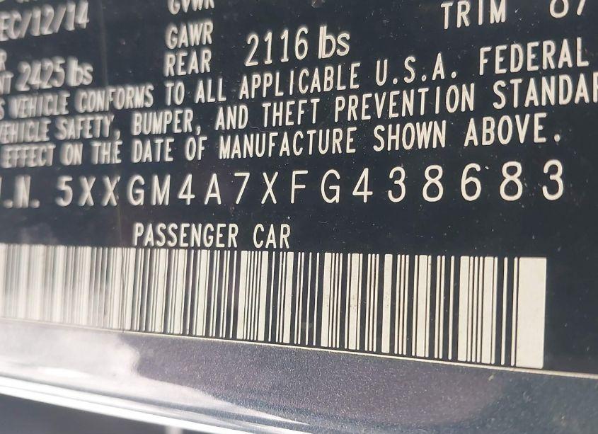 Photo 9 of 2015 Kia Optima LX (VIN 5XXGM4A7XFG438683)