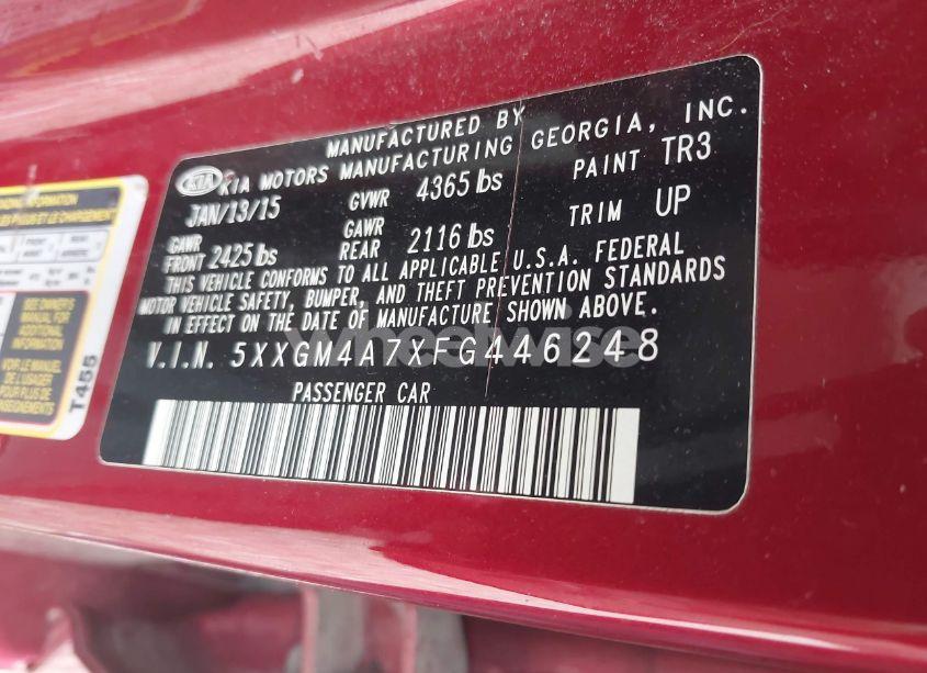 Photo 9 of 2015 Kia Optima LX (VIN 5XXGM4A7XFG446248)