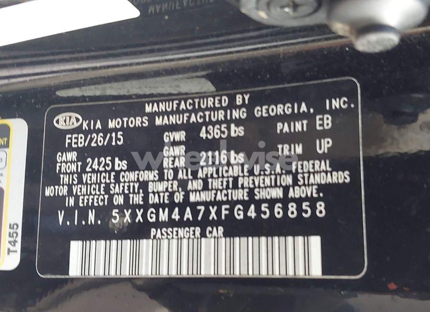 Photo 9 of 2015 Kia Optima LX (VIN 5XXGM4A7XFG456858)