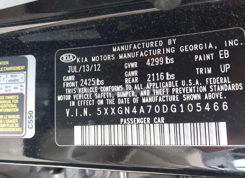 Photo 9 of 2013 Kia Optima EX (VIN 5XXGN4A70DG105466)