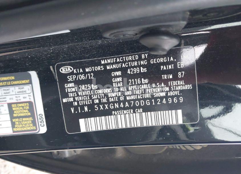 Photo 9 of 2013 Kia Optima EX (VIN 5XXGN4A70DG124969)
