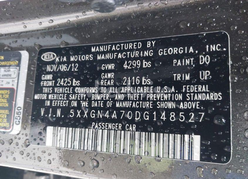 Photo 9 of 2013 Kia Optima EX (VIN 5XXGN4A70DG148527)