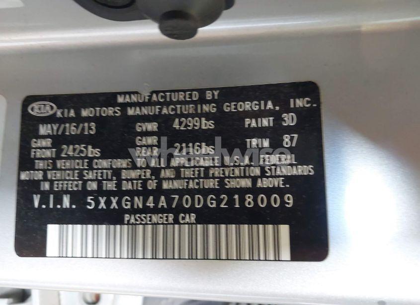 Photo 9 of 2013 Kia Optima EX (VIN 5XXGN4A70DG218009)