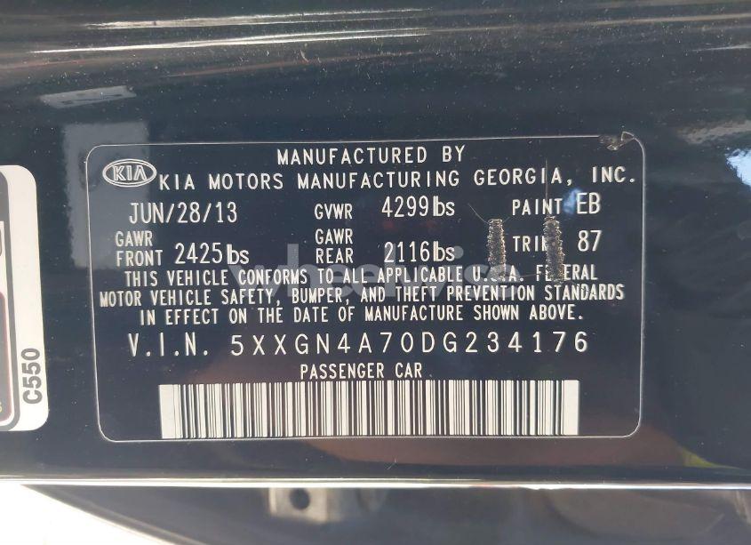 Photo 9 of 2013 Kia Optima EX (VIN 5XXGN4A70DG234176)