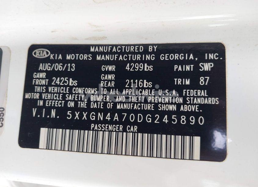 Photo 9 of 2013 Kia Optima EX (VIN 5XXGN4A70DG245890)