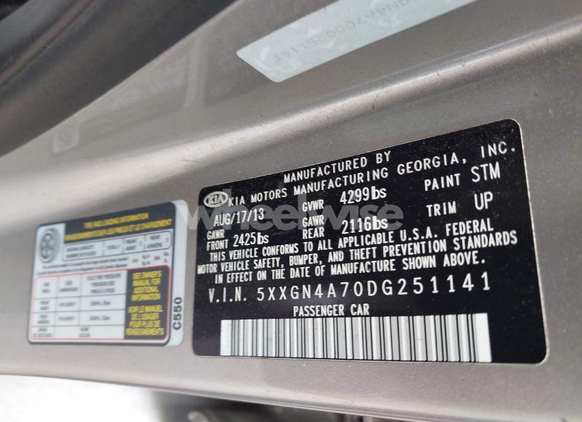 Photo 9 of 2013 Kia Optima EX (VIN 5XXGN4A70DG251141)