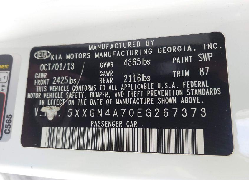 Photo 9 of 2014 Kia Optima EX (VIN 5XXGN4A70EG267373)