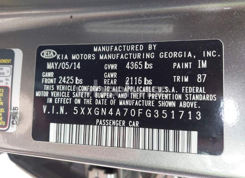 Photo 9 of 2015 Kia Optima EX (VIN 5XXGN4A70FG351713)