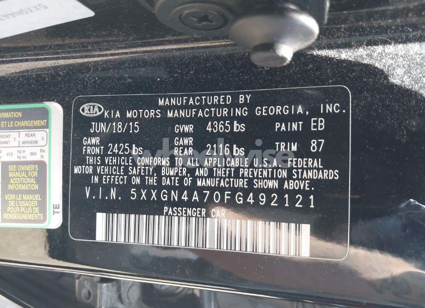 Photo 9 of 2015 Kia Optima EX (VIN 5XXGN4A70FG492121)