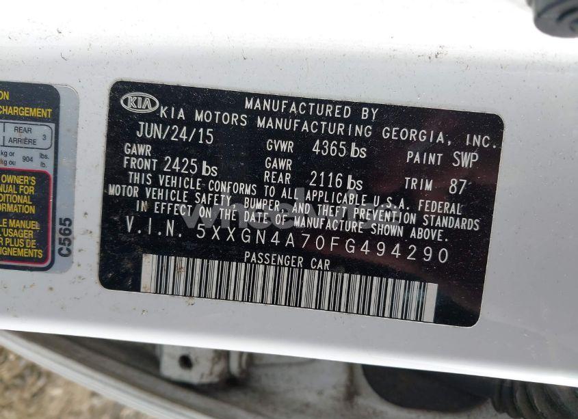 Photo 9 of 2015 Kia Optima EX (VIN 5XXGN4A70FG494290)