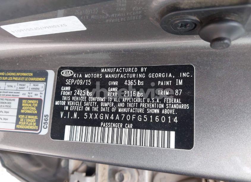 Photo 9 of 2015 Kia Optima EX (VIN 5XXGN4A70FG516014)
