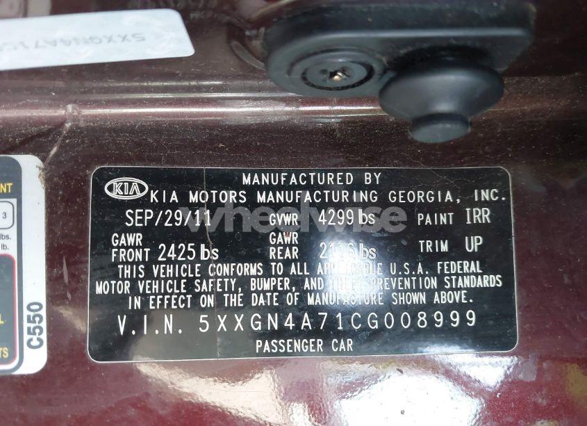 Photo 9 of 2012 Kia Optima EX (VIN 5XXGN4A71CG008999)