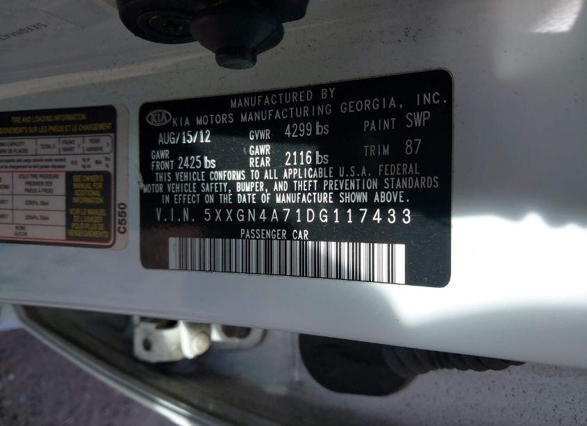 Photo 9 of 2013 Kia Optima EX (VIN 5XXGN4A71DG117433)