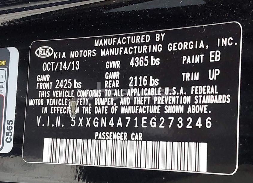 Photo 9 of 2014 Kia Optima EX (VIN 5XXGN4A71EG273246)