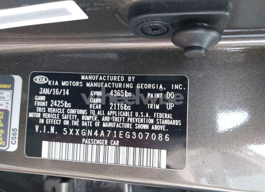 Photo 9 of 2014 Kia Optima EX (VIN 5XXGN4A71EG307086)