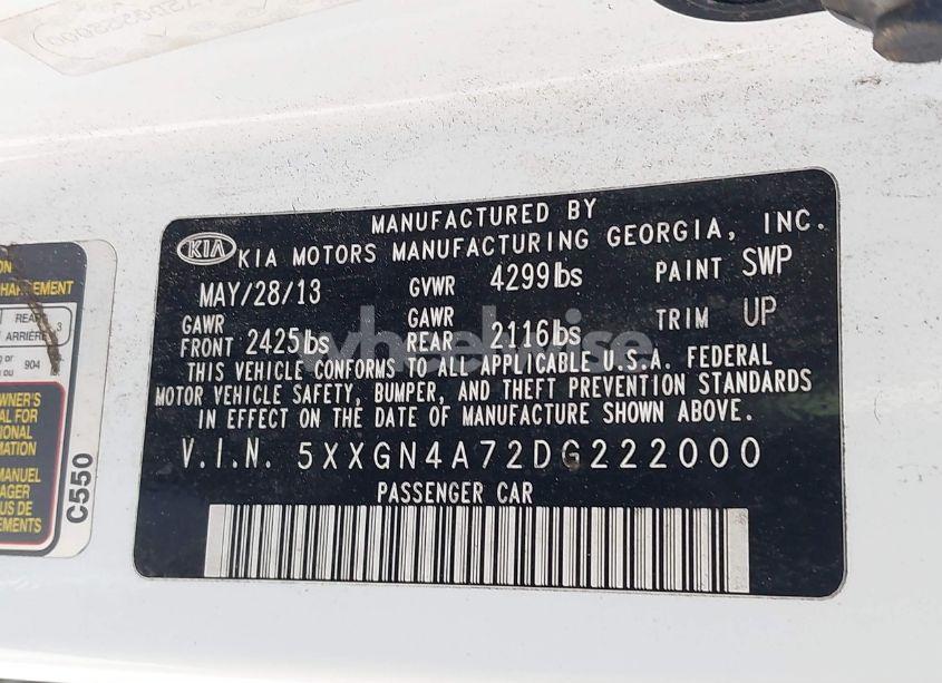 Photo 9 of 2013 Kia Optima EX (VIN 5XXGN4A72DG222000)