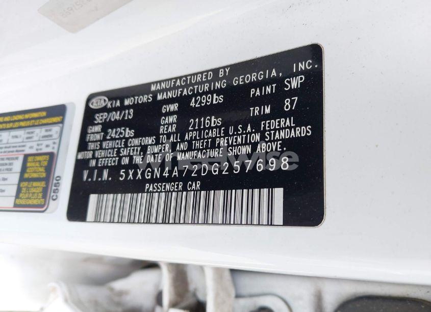 Photo 9 of 2013 Kia Optima EX (VIN 5XXGN4A72DG257698)