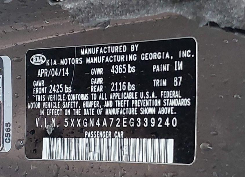 Photo 9 of 2014 Kia Optima EX (VIN 5XXGN4A72EG339240)