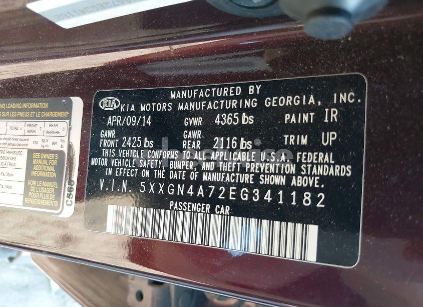 Photo 9 of 2014 Kia Optima EX (VIN 5XXGN4A72EG341182)