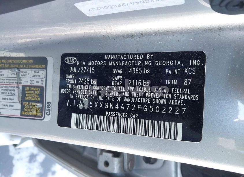 Photo 9 of 2015 Kia Optima EX (VIN 5XXGN4A72FG502227)