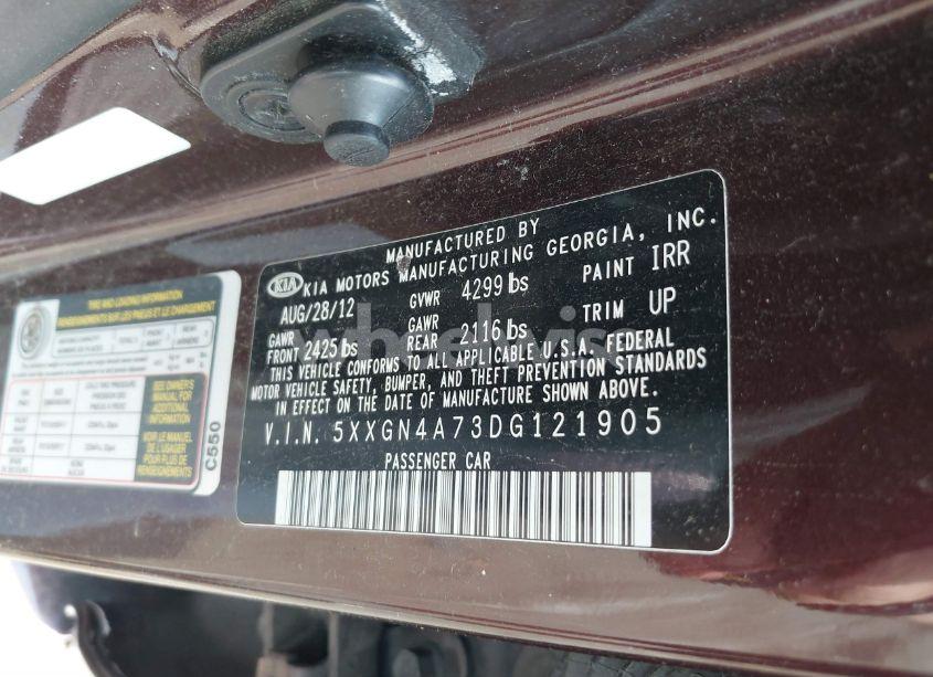 Photo 9 of 2013 Kia Optima EX (VIN 5XXGN4A73DG121905)