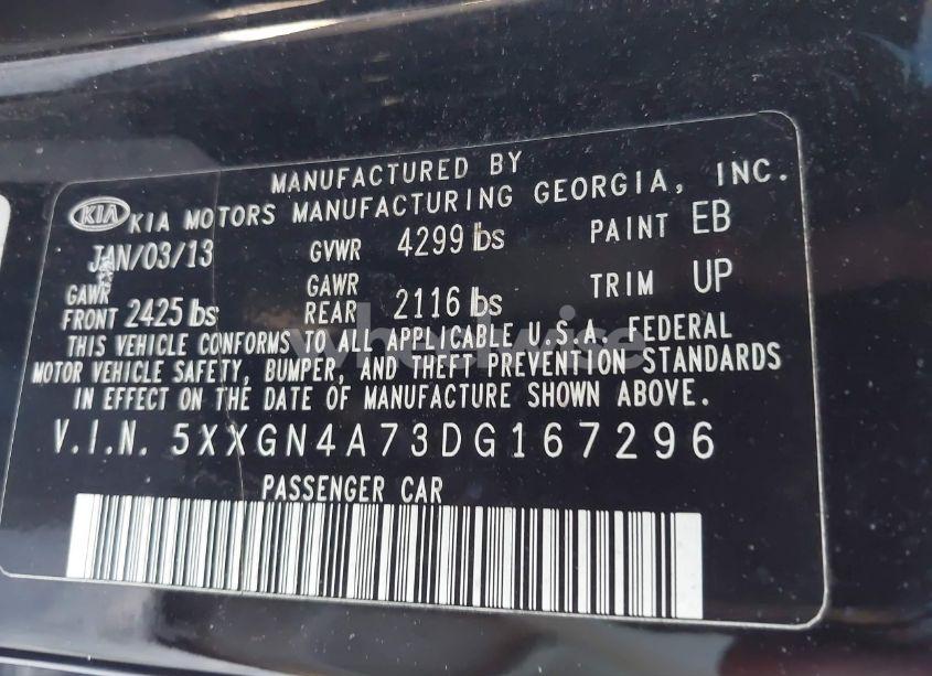 Photo 9 of 2013 Kia Optima EX (VIN 5XXGN4A73DG167296)