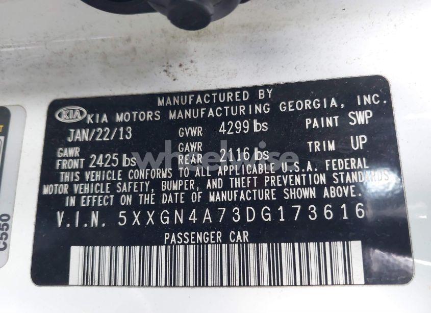 Photo 9 of 2013 Kia Optima EX (VIN 5XXGN4A73DG173616)