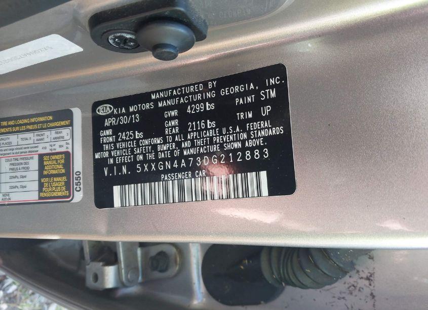 Photo 9 of 2013 Kia Optima EX (VIN 5XXGN4A73DG212883)