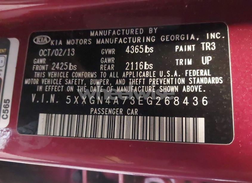 Photo 9 of 2014 Kia Optima EX (VIN 5XXGN4A73EG268436)