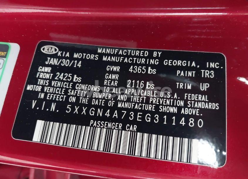 Photo 9 of 2014 Kia Optima EX (VIN 5XXGN4A73EG311480)