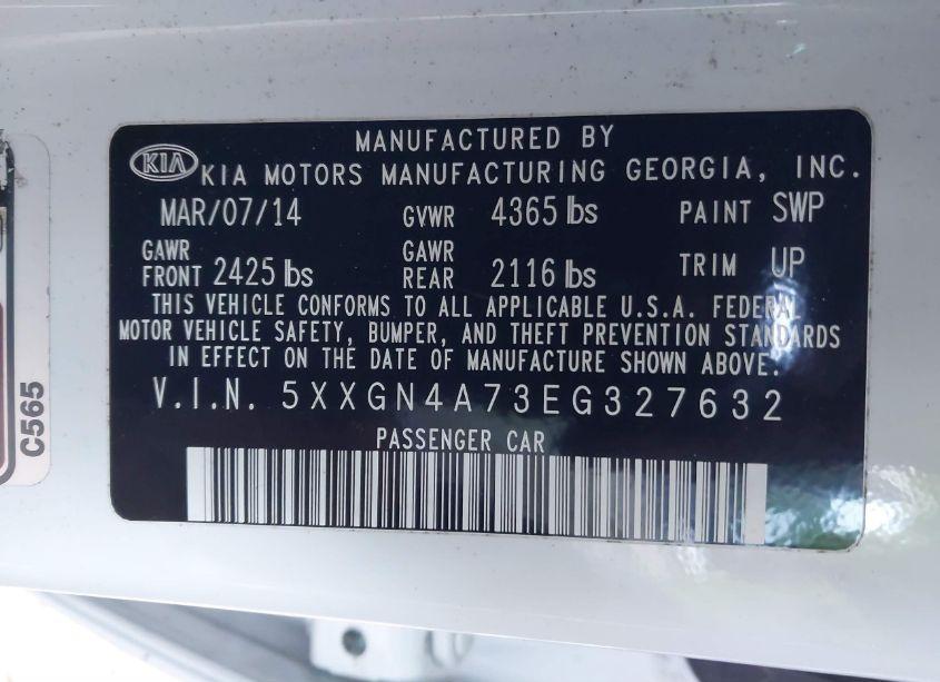 Photo 9 of 2014 Kia Optima EX (VIN 5XXGN4A73EG327632)