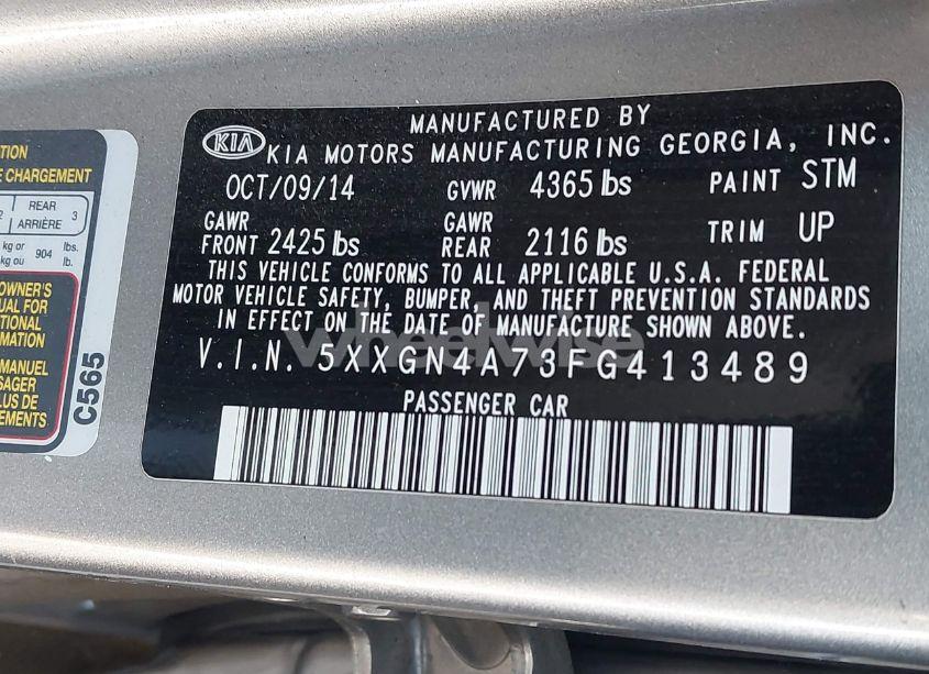 Photo 9 of 2015 Kia Optima EX (VIN 5XXGN4A73FG413489)