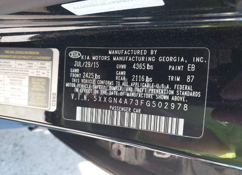 Photo 9 of 2015 Kia Optima EX (VIN 5XXGN4A73FG502978)
