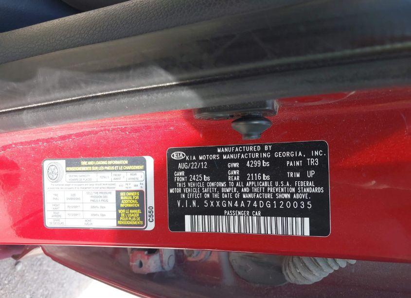 Photo 9 of 2013 Kia Optima EX (VIN 5XXGN4A74DG120035)