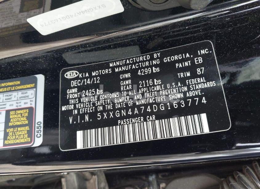 Photo 9 of 2013 Kia Optima EX (VIN 5XXGN4A74DG163774)