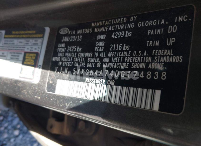 Photo 9 of 2013 Kia Optima EX (VIN 5XXGN4A74DG174838)