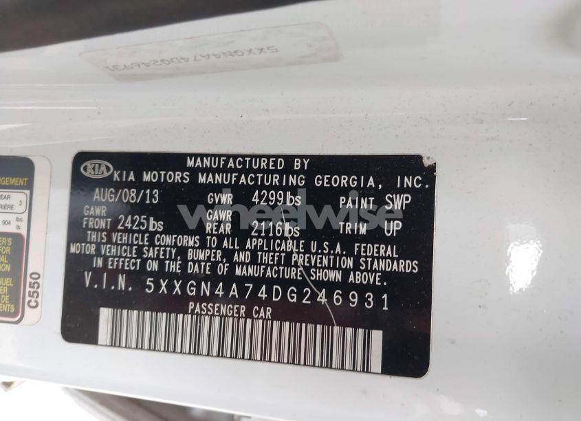 Photo 9 of 2013 Kia Optima EX (VIN 5XXGN4A74DG246931)