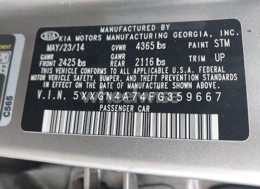Photo 9 of 2015 Kia Optima EX (VIN 5XXGN4A74FG359667)