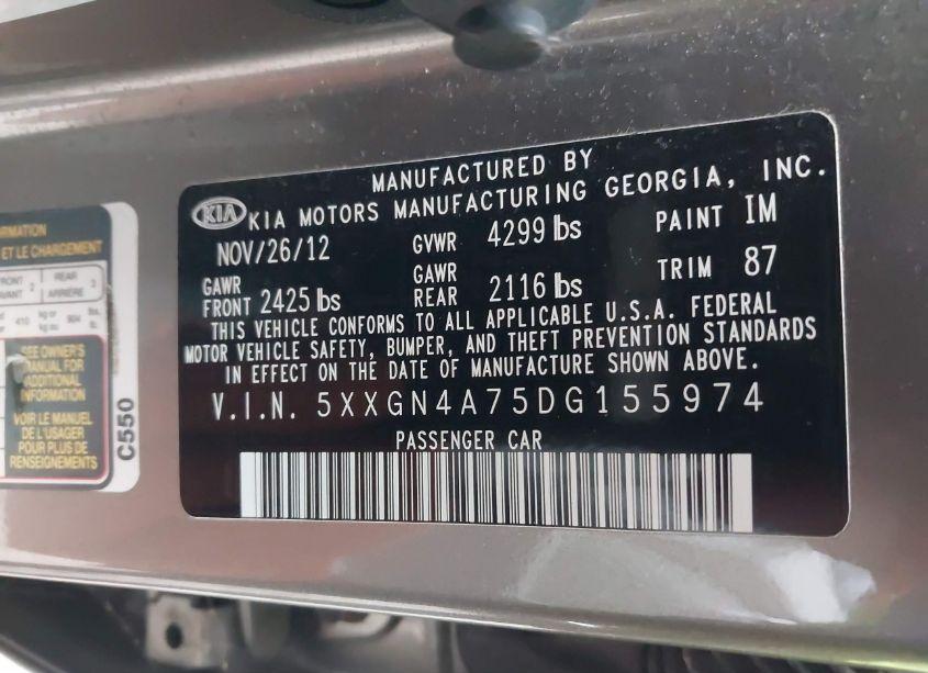 Photo 9 of 2013 Kia Optima EX (VIN 5XXGN4A75DG155974)