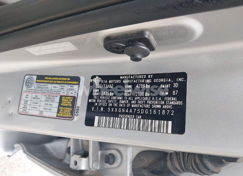 Photo 9 of 2013 Kia Optima EX (VIN 5XXGN4A75DG161872)